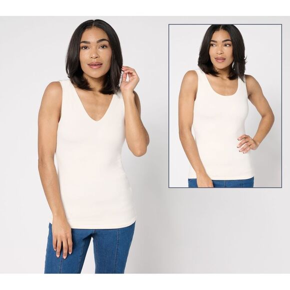 Fashion Tops - Fashion Women's Top Sz S Wardrobe Builders Butter Tank with Dual White A645453